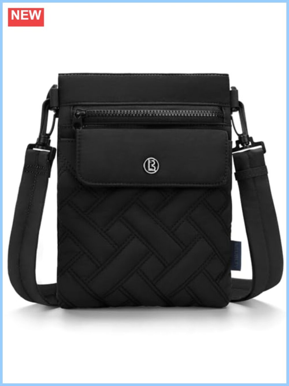 Puffer Crossbody Bag Quilted Nylon Adjustable Strap Lightweight